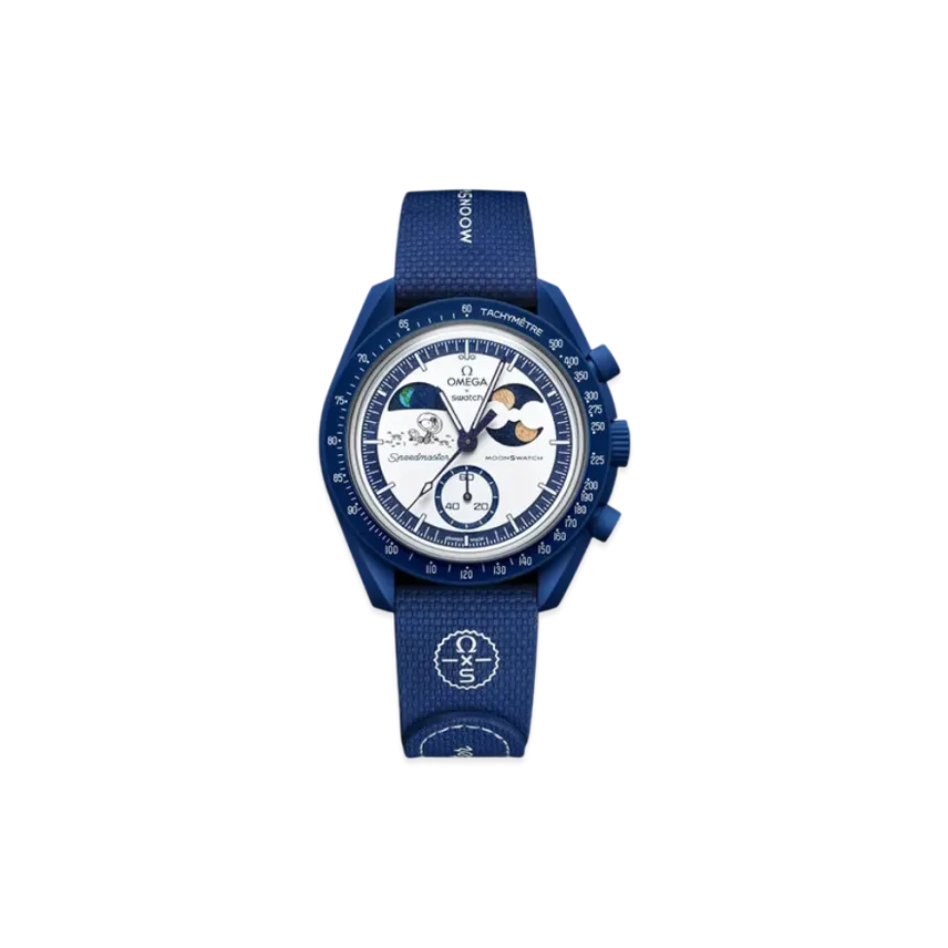 Swatch x OMEGA x Snoopy BIOCERAMIC MoonSwatch Mission To The Earthphase - Mooshine Gold (Popcorn Design) "Navy"