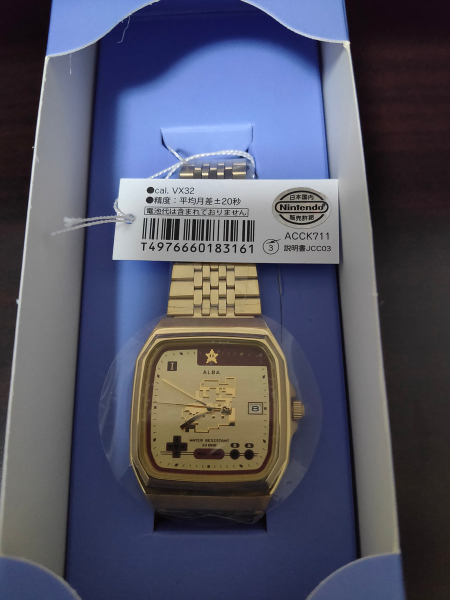 Super Mario Bros Model Watch SEIKO ALBA Limited Gold