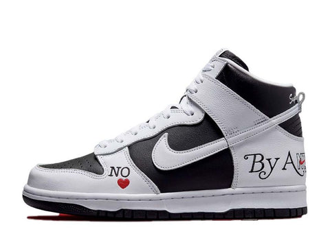Supreme × Nike SB Dunk High By Any Means "White Black"  Sneakers Shoes