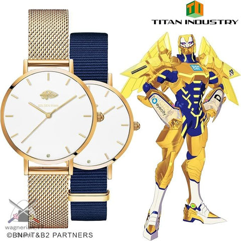 TIGER & BUNNY 2 Natural Diamond Solar Watch Golden Ryan