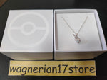 Pokemon Glaceon and Poke Ball Model Silver Necklace