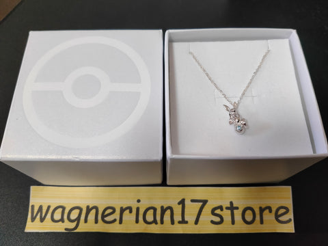 Pokemon Glaceon and Poke Ball Model Silver Necklace