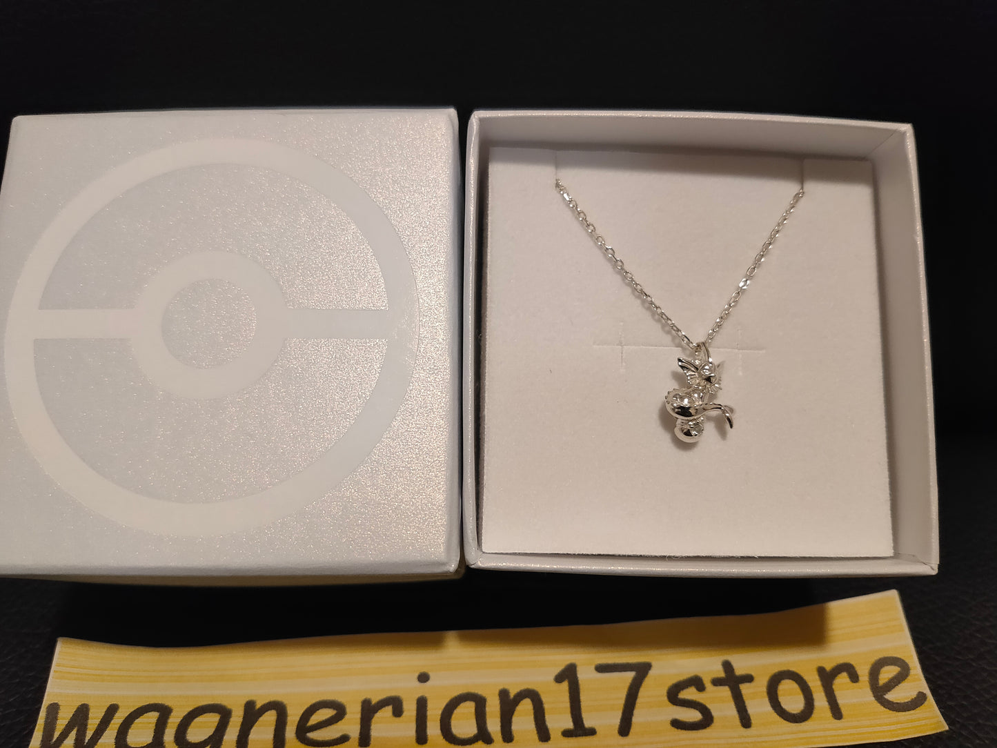 Pokemon Vaporeon and Poke Ball Model Silver Necklace