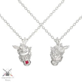 Pokemon Flareon and Poke Ball Model Silver Necklace