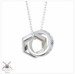 EVANGELION Unit 00 Rei Model Cross Ring Silver Necklace