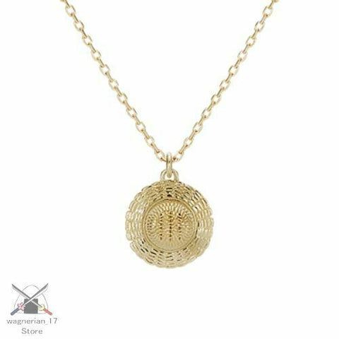 ONE PIECE Luffy Straw Hat K10 Yellow Gold Necklace